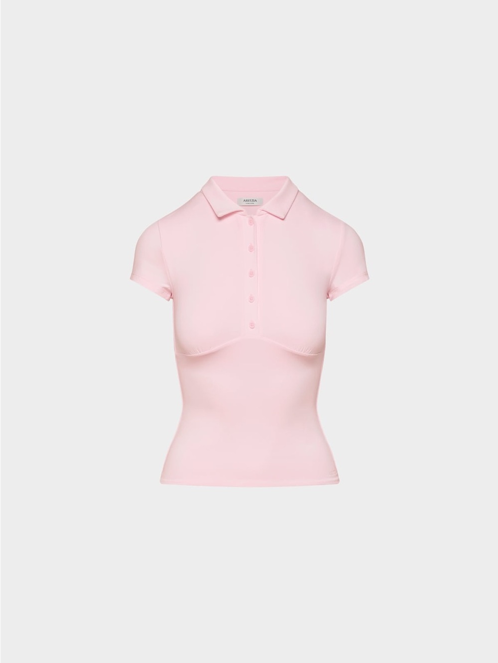 nwot Aritzia Original Contour Flyer Polo T-Shirt xs baby pink